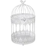 Grafelstein Deko-Vogelkäfig Frida weiß Shabby chic Käfig mit Ornamentmuster Landhaus
