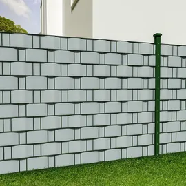Tectake Sichtschutzstreifen 19 x 3500 cm grau PVC