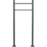 Wiltec Briefkasten Ständer Anthrazit 1200 x 500 mm, Standfuß für Postkasten Briefkästen Mailbox, Briefkastenständer aus Stahl für Standbriefkasten