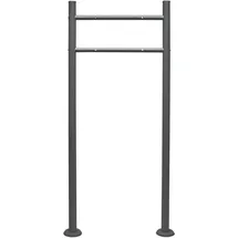 Wiltec Briefkasten Ständer Anthrazit 1200 x 500 mm, Standfuß für Postkasten Briefkästen Mailbox, Briefkastenständer aus Stahl für Standbriefkasten