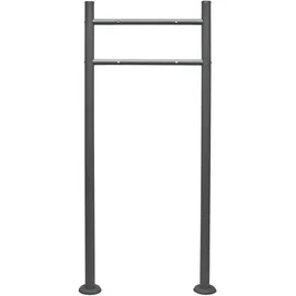 Wiltec Briefkasten Ständer Anthrazit 1200 x 500 mm, Standfuß für Postkasten Briefkästen Mailbox, Briefkastenständer aus Stahl für Standbriefkasten