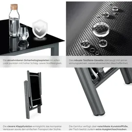 Tectake Aluminium Set 7-tlg. dunkelgrau