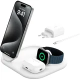Belkin BOOST Charge 3in1 Qi2 15W magn.Ladestation weiß