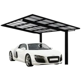 Ximax Carport Linea Typ 80 2,43 x 5,56 m schwarz inkl. Regenrinne
