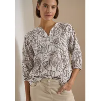 Cecil Druckbluse Blätterprint Weiß 40
