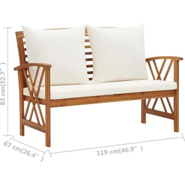 vidaXL Garten-Lounge-Set 2-tlg. Akazie braun