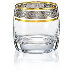 Crystalex Whiskyglas Ideal Exclusive Gold Platin 290 ml / 230 ml 6er Set, Kristallglas, Gravur 230 ml - Ø 7.5 cm x 7.8 cm