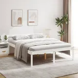 Seniorenbett Weiß 150x200 Cm Massivholz Kiefer