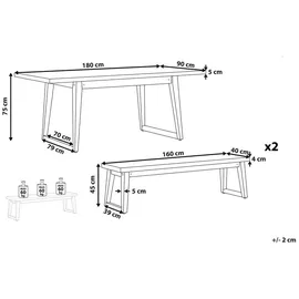 Beliani Gartenmöbel Set 6-tlg. Grau
