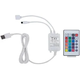 vidaXL Stauraumbett Hydraulisch Led Grau Kunstleder 120×200 cm