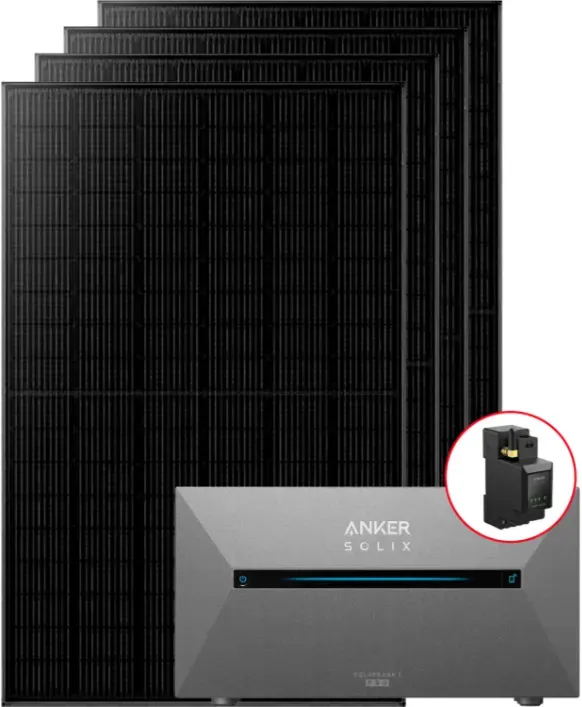 Balkonkraftwerk mit Anker All-in-One Lösung für Heimspeicher (1,6 kWh) mit 1820W N typ Glas-Glas Vollschwarz Solarmodule und Smarter Zähler
