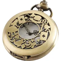 Tiong Alice im Wunderland Taschenuhr Vintage Design Legierung Quarz Taschenuhr mit Halskette Kette Anhänger Geschenke