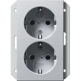 Gira 273126 Doppel-SCHUKO KS, für 1-fach System 55 Farbe alu