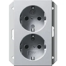Gira 273126 Doppel-SCHUKO KS, für 1-fach System 55 Farbe alu
