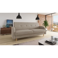 Sofnet Schlafsofa Kelso, mit Schlaffunktion und Bettkasten, Bettsofa mit Holzfüße und Wellenfeder beige