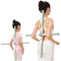 Haltungskorrektor, Yoga-Stöcke, Dehnungswerkzeug, Yoga-Trainingsstöcke für die Körperhaltung, Rückenglätter, Haltungskorrektor, Rückenstütze, Einziehbares Design, (Grün)