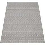 Paco Home Teppich »Vermont 190«, rechteckig, 4 mm Höhe, Flachgewebe, modernes Design mit Rauten, gesteift, Outdoor geeignet grau