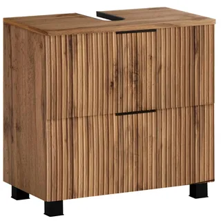 WELLTIME Waschbeckenunterschrank »Trento, verschiedene Ausführungen und Farben«, Badmöbel, Breite 60 cm, Beckenunterschrank auf Füßen, Made in Germany, braun