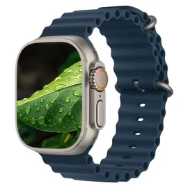 Apple Watch Ultra 2 GPS + Cellular 49 mm Titangehäuse natur, Ocean Armband blau