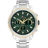 Tommy Hilfiger Multi Zifferblatt Quarz Uhr für Herren mit Silbernes Edelstahlarmband - 1710651