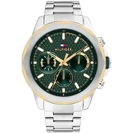 Tommy Hilfiger Multi Zifferblatt Quarz Uhr für Herren mit Silbernes Edelstahlarmband - 1710651