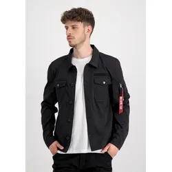 Hemdjacke ALPHA INDUSTRIES "Alpha Industries Men - Overshirts Alpha Overshirt", Herren, Gr. S, schwarz, Obermaterial: 100% Polyester, Jacken