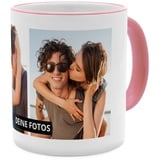 PhotoFancy® - Fototasse 'Collage' - Personalisierte Tasse mit eigenem Foto - Rosa - Layout Collage 2 Bilder