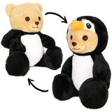 brubies Teddy Pinguin - 25 cm Teddybär im Pinguinkostüm mit Kapuze - Plüschtier für kuschelige Abenteuer - Kuscheltier Geschenk für Kinder