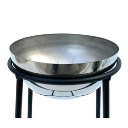 DanDiBo Blumenhocker Metall mit Topf aus Edelstahl Schwarz Silber 43,5 cm Blumenständer 96078 S Blumensäule Modern Pflanzenständer Pflanzenhocker