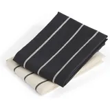 HAY Outdoor Market Tea Towel Set - black|beige - schwarz-beige,