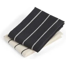 HAY Outdoor Market Tea Towel Set - black|beige - schwarz-beige,