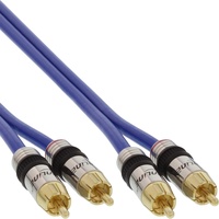 InLine Audiokabel PREMIUM vergoldete Stecker 2x Cinch-Stecker/Stecker 1,0m (89701P)