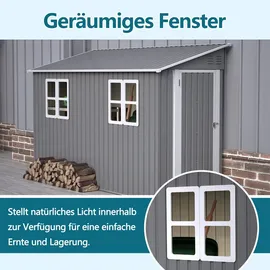 chellago Gerätehaus 2,81 x 1,11 m Grau