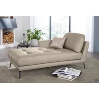 W.SCHILLIG Chaiselongue softy, mit dekorativer Heftung im Sitz, Füße schwarz pulverbeschichtet grau