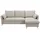 miliboo Schlaf-Ecksofa mit Stauraum 3/4-Sitzer beiger Stoff und helles Holz DRISS