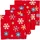Homescapes Stoffservietten rot Schneeflocken Set 4 Tlg 100% Baumwolle
