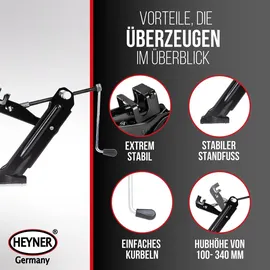 Heyner Wagenheber Stahl 34 cm schwarz