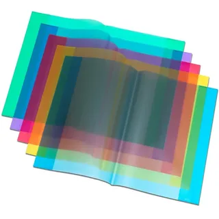 Livepac-Office 25 Heftumschläge / Hefthüllen DIN A5 / Farbe: transparent blau