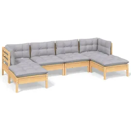 vidaXL 6-tlg. Loungeset grau