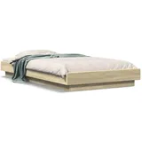 vidaXL Bettgestell mit LED Sonoma-Eiche 90x190 cm Holzwerkstoff