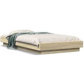 vidaXL Bettgestell mit LED Sonoma-Eiche 90x190 cm Holzwerkstoff