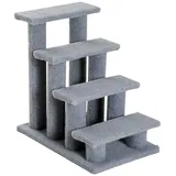 PawHut Tiertreppe Hundetreppe 4 Stufen Beige/Grau 63,5x43x60 cm