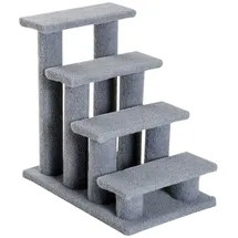 PawHut Tiertreppe Hundetreppe 4 Stufen Beige/Grau 63,5x43x60 cm