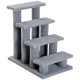 PawHut Tiertreppe Hundetreppe 4 Stufen Beige/Grau 63,5x43x60 cm