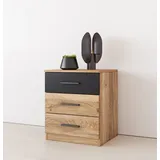 Home Affaire Nachtkonsole Faweza,Breite 46 cm, Nachtschrank mit 3 Schubladen, Nachttisch, Nachtkommode viel Stauraum beige|schwarz