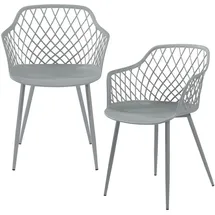 [en.casa] Stühle, Kangasniemi 2er Set Hellgrau