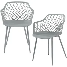 [en.casa] Stühle, Kangasniemi 2er Set Hellgrau