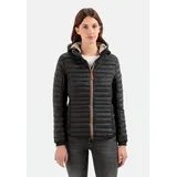 CAMEL ACTIVE Damen leichte Steppjacke mit Abnehmbarer Kapuze Schwarz, womenswear-36