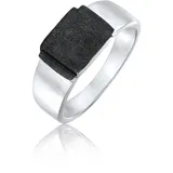 KUZZOI Ring 925 Silber Siegelring in schwarz, | Gr.: 64