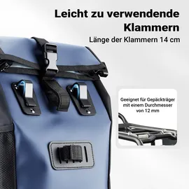 Wiltec Gepäckträgertasche 16 l blau